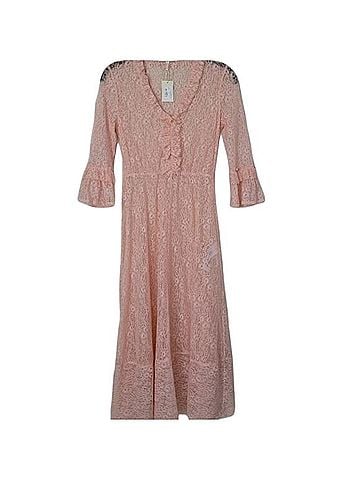 Maje Ruffle-trimmed Sheer Lace Midi * Slip NOT included  Casual Dress (view 2)