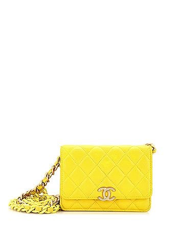 Chanel Lacquered Metal CC Wallet on Chain Quilted Lambskin Mini (view 1)