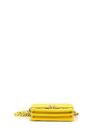 Chanel Lacquered Metal CC Wallet on Chain Quilted Lambskin Mini (view 2)