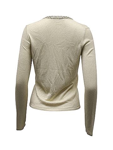 Diane von Furstenberg Diane Von Furstenberg Ballerina Embellished Knit Cardigan in Gold Rayon (view 2)