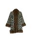 Chasing Unicorns Floral Jacquard Multi Color Teal Ivory Coat Size M - photo 1