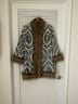 Chasing Unicorns Floral Jacquard Multi Color Teal Ivory Coat Size M - photo 3