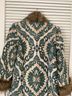 Chasing Unicorns Floral Jacquard Multi Color Teal Ivory Coat Size M - photo 6