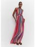 MNG 100% Polyester Stripes Multi Color Cocktail Dress Size XS - photo 6