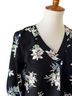 41Hawthorn 100% Polyester Floral Black Multi Color 3/4 Sleeve Blouse Size S - photo 2