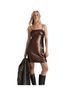 Madewell 100% Polyester 100% Polyester Brown Cocktail Dress Size XXS - photo 1