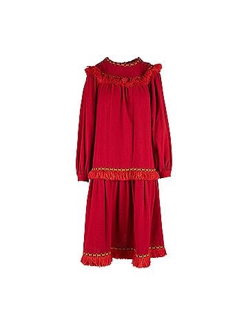 Saint Laurent Yves Saint Laurent Vintage Smock dress with Fringe - '70s (view 1)