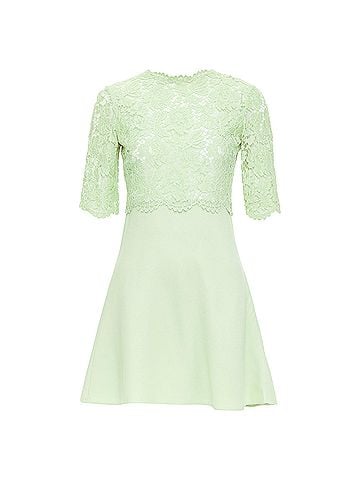 Mario Valentino VALENTINO light green cotton blend lace bodice A line dress IT38 XS (view 1)