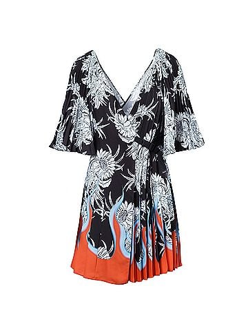 Prada Prada Dahlia Flame Print Wrap Dress - '20s (view 1)
