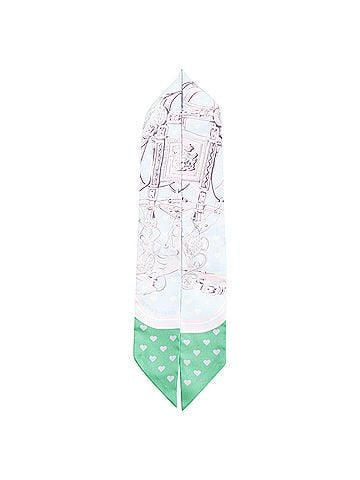 Hermès HERMES Silk Brides De Gala Love Twilly Bleu Ciel Parme Vert silk scarf (view 1)
