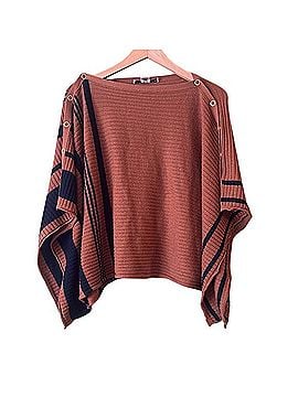 Trina Turk Chic Wrap Nutmeg Indigo Poncho Sweater Knit Poncho (view 1)
