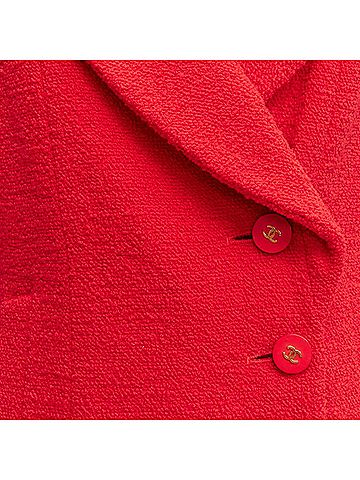 Chanel CHANEL 94A Vintage Runway red wool tweed gold CC button jacket FR36 S (view 2)