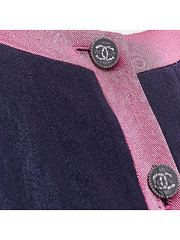 Chanel CHANEL 22K navy pink metallic wool blend cropped jacket FR36 S (view 2)