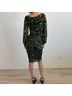 FUZZI 100% Polyester Animal Print Black Green Cocktail Dress Size XS - photo 7