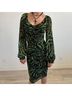 FUZZI 100% Polyester Animal Print Black Green Cocktail Dress Size XS - photo 8