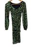 FUZZI 100% Polyester Animal Print Black Green Cocktail Dress Size XS - photo 4