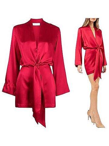 Michelle Mason Kimono Tie Mini Dress Cocktail Dress (view 1)