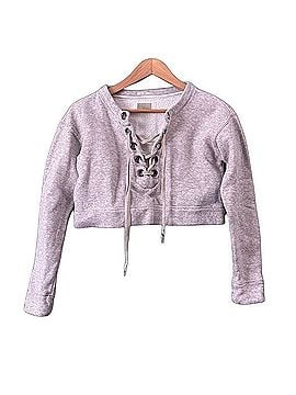 Mother Don't Sweat It- The Tie Up Easy Crop Lace Up Sweatshirt Sweatshirt (view 1)