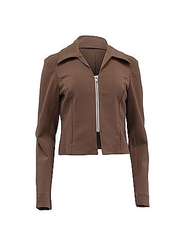 Reformation Reformation Sammi Knit Jacket in Brown Micromodal (view 1)