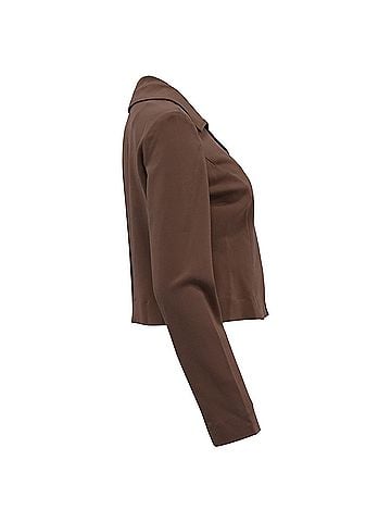 Reformation Reformation Sammi Knit Jacket in Brown Micromodal (view 2)