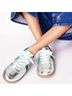 Boden 100% Leather Silver Green Sneakers Size 8 - photo 13