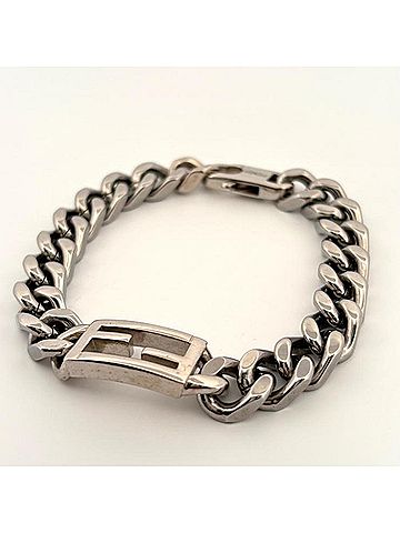 Fendi FENDI FF Baguette Bracelet with Silver Chain, Made in Italy (view 2)