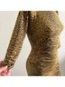 J. McLaughlin Animal Print Black Gold Cocktail Dress Size S - photo 5