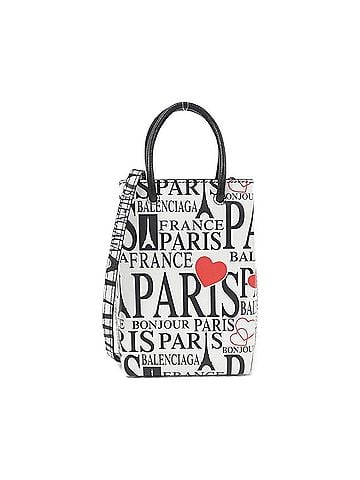 Balenciaga Balenciaga Bonjour Paris Shopping Phone Holder 593826 1BW5N Handbag (view 1)