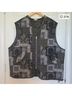 Pol 100% Nylon Paisley Gray Black Green Vest Size L - photo 3