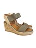 Mia 100% Elastic Green Tan Wedges Size 7 1/2 - photo 4