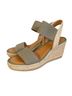 Mia 100% Elastic Green Tan Wedges Size 7 1/2 - photo 2