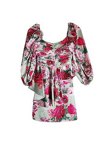 For Love & Lemons Robin Mini Puff Sleeve Casual Dress (view 1)
