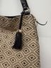 Stella & Dot 100% Raffia Black Ivory Leather Shoulder Bag Size 18 x 13.5 - photo 6