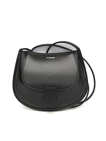 Jil Sander Jil Sander Crescent Women's Leather Shoulder Bag Black (view 1)