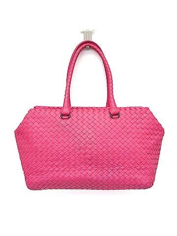 Bottega Veneta Bottega Veneta Intrecciato Women's Leather Boston Bag,Handbag Pink (view 1)