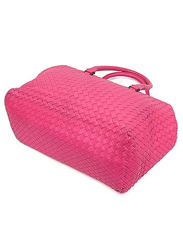 Bottega Veneta Bottega Veneta Intrecciato Women's Leather Boston Bag,Handbag Pink (view 2)