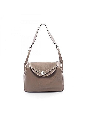 Hermès Hermes Lindy 30 Shoulder Bag/Handbag, Leather, Taurillon Clemence, Women's, Gray, 073426CK (view 1)