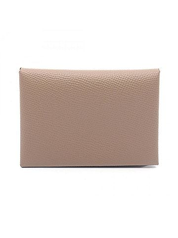 Hermès Hermes Calvi Duo Wallet/Coin Case, Leather, Veau Epsom, Women's, Gray (view 1)