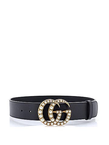 Gucci Pearly GG Marmont Belt Leather Wide (view 2)