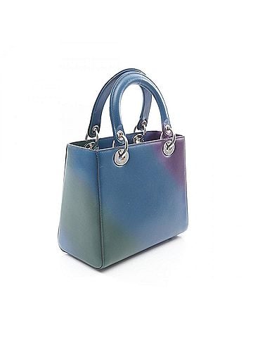 Christian Dior Christian Dior Dior Lady handbag, leather, women's, blue, green, purple. (view 2)