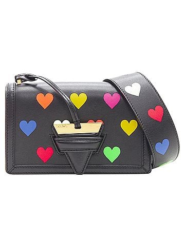 Loewe rare LOEWE Barcelona black leather neon heart print crossbody bag (view 1)