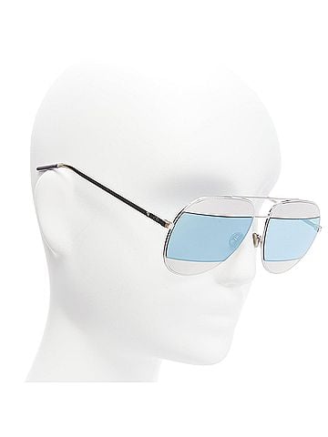 Christian Dior CHRISTIAN DIOR Split 0103J CD logo silver blue striped aviator sunglasses (view 1)