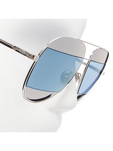 Christian Dior CHRISTIAN DIOR Split 0103J CD logo silver blue striped aviator sunglasses (view 2)