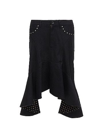 Junya Watanabe JUNYA WATANABE 2013 black studded pocket polka dot deconstructed flare skirt S (view 1)