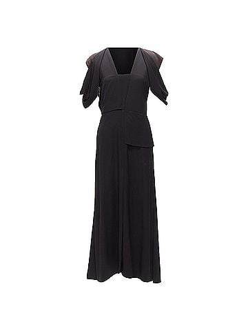 Bottega Veneta BOTTEGA VENETA 2020 black intrecciato woven square neck layered dress IT38 XS (view 1)