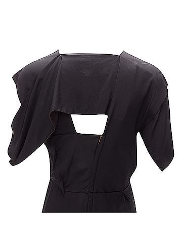 Bottega Veneta BOTTEGA VENETA 2020 black intrecciato woven square neck layered dress IT38 XS (view 2)