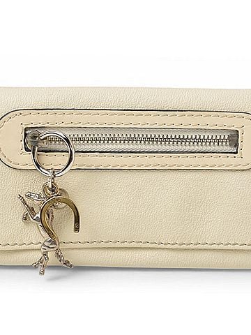 Chloé Chloé Chloe Kerala Horse Charm Long Wallet, Off-White, 7AP301 (view 1)