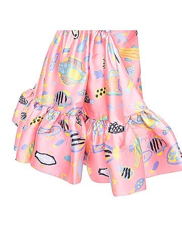 Romance Was Born ROMANCE WAS BORN Ken Done pink multicolor illustration print babydoll dress S (view 2)