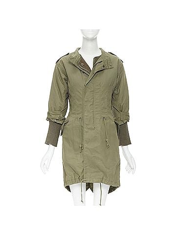 Junya Watanabe JUNYA WATANABE 2010 green cotton fitted waist fisherman parka coat XS (view 1)