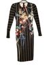 Clover Canyon Floral Stripes Multi Color Black Cocktail Dress Size S - photo 1